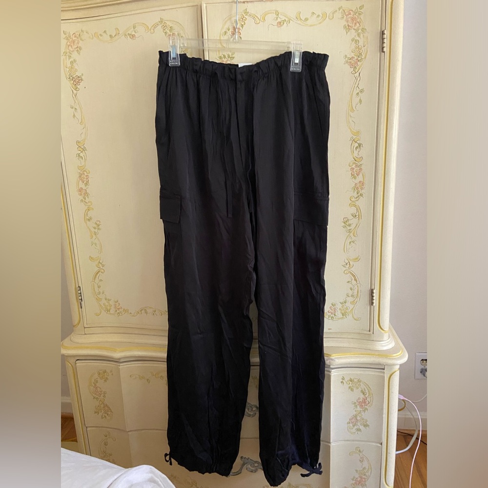 NWT Pink Victoria Secret black silk pants